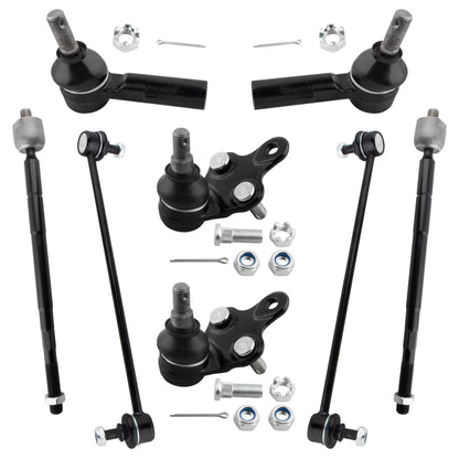 BOXI (Set of 8) Front Inner & Outer Tie Rod Ends Front Stabilizer Sway Bars Front Suspension Lower