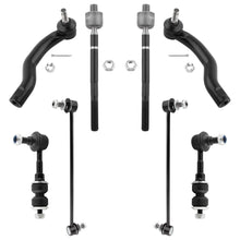 BOXI (Set of 8) Front & Rear Stabilizer Sway Bar End Links + Front Inner Outer Tie Rod Ends Fit