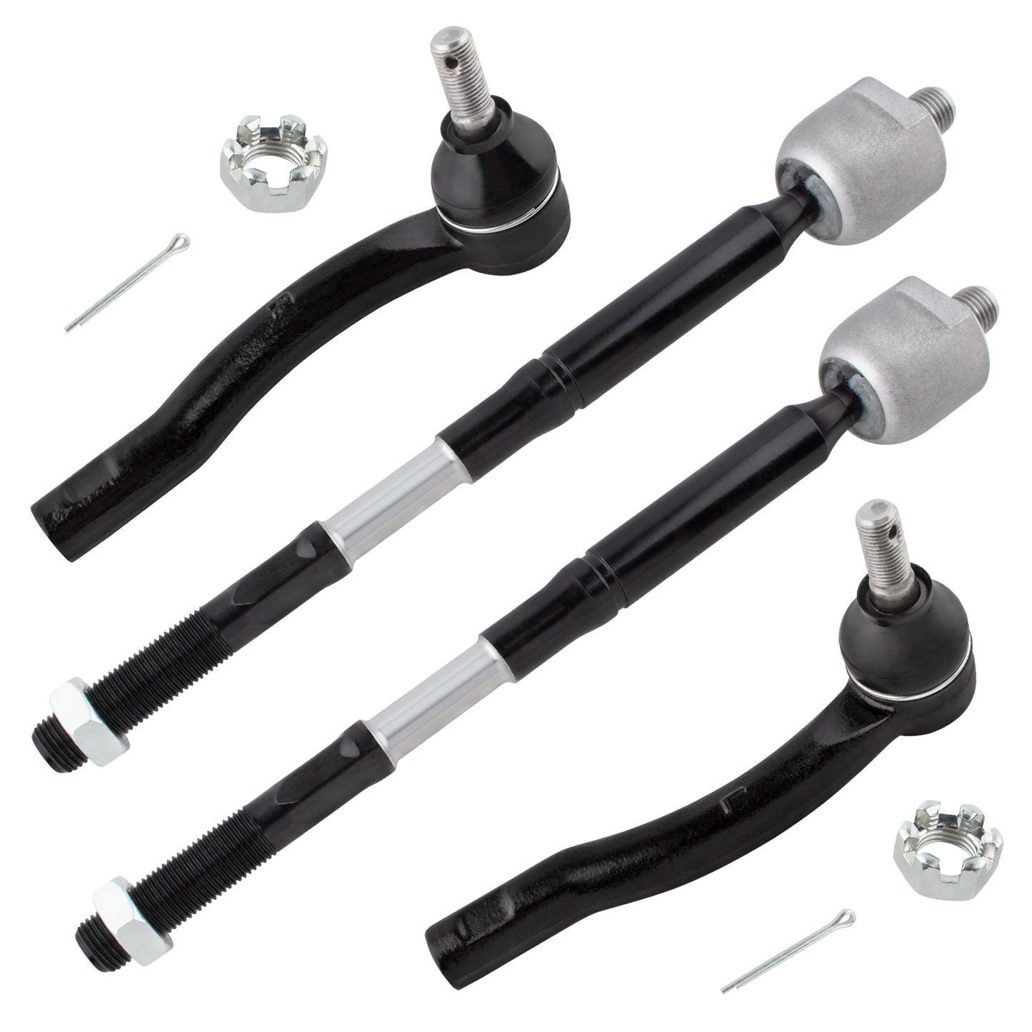 BOXI 4pcs Front Suspension Tie Rod End Link Kit Fit for Toyota Corolla 2003 2004 2005 2006 2007