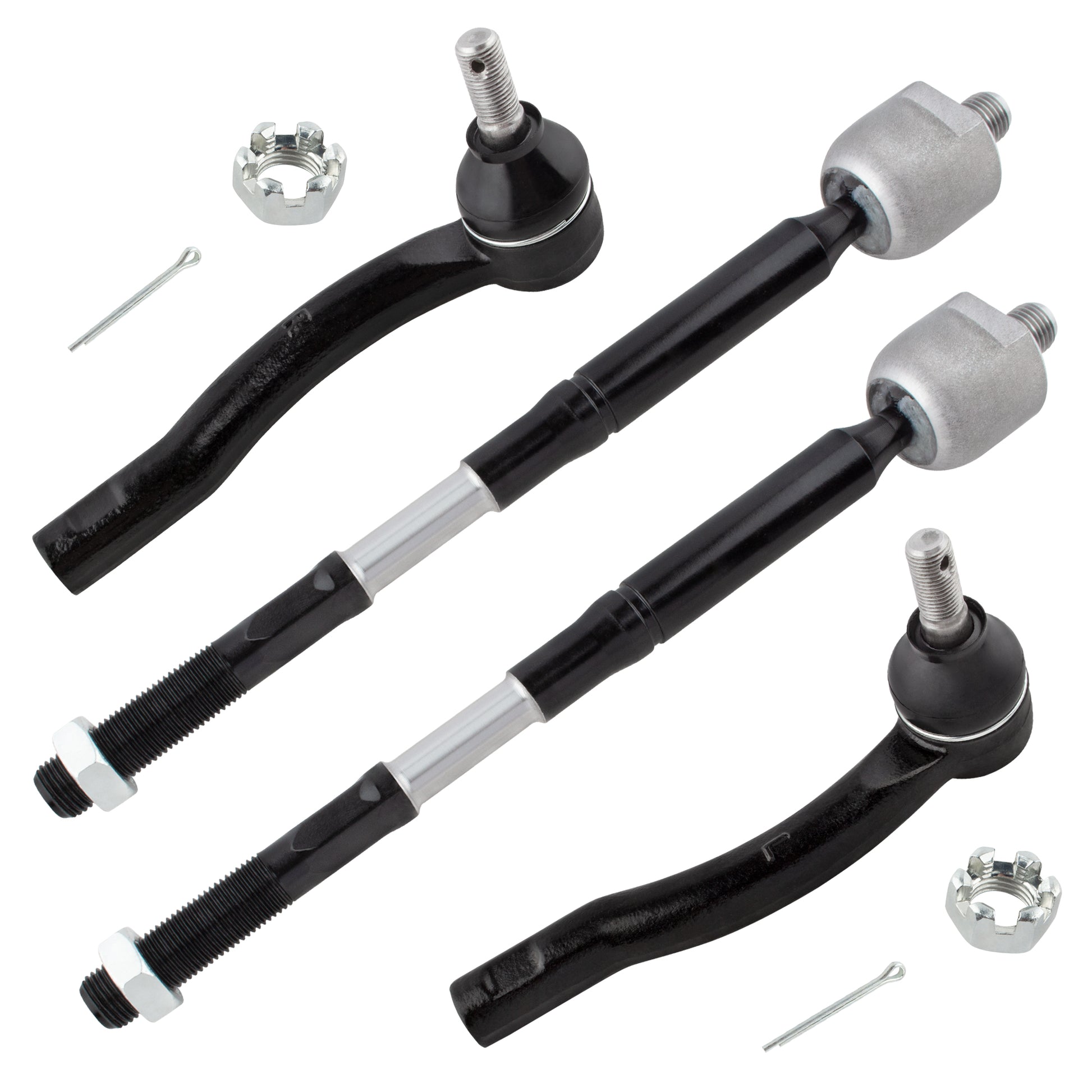 BOXI 4pcs Front Suspension Tie Rod End Link Kit Fit for Toyota Corolla 2003 2004 2005 2006 2007