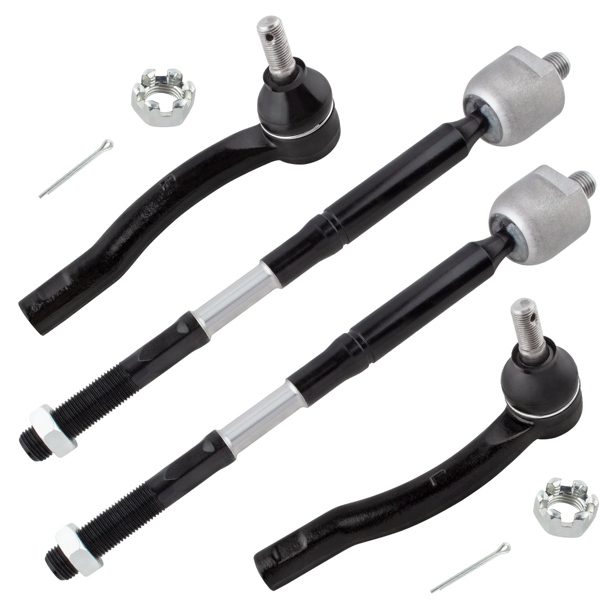 BOXI 4pcs Front Suspension Tie Rod End Link Kit Fit for Toyota Corolla 2003 2004 2005 2006 2007