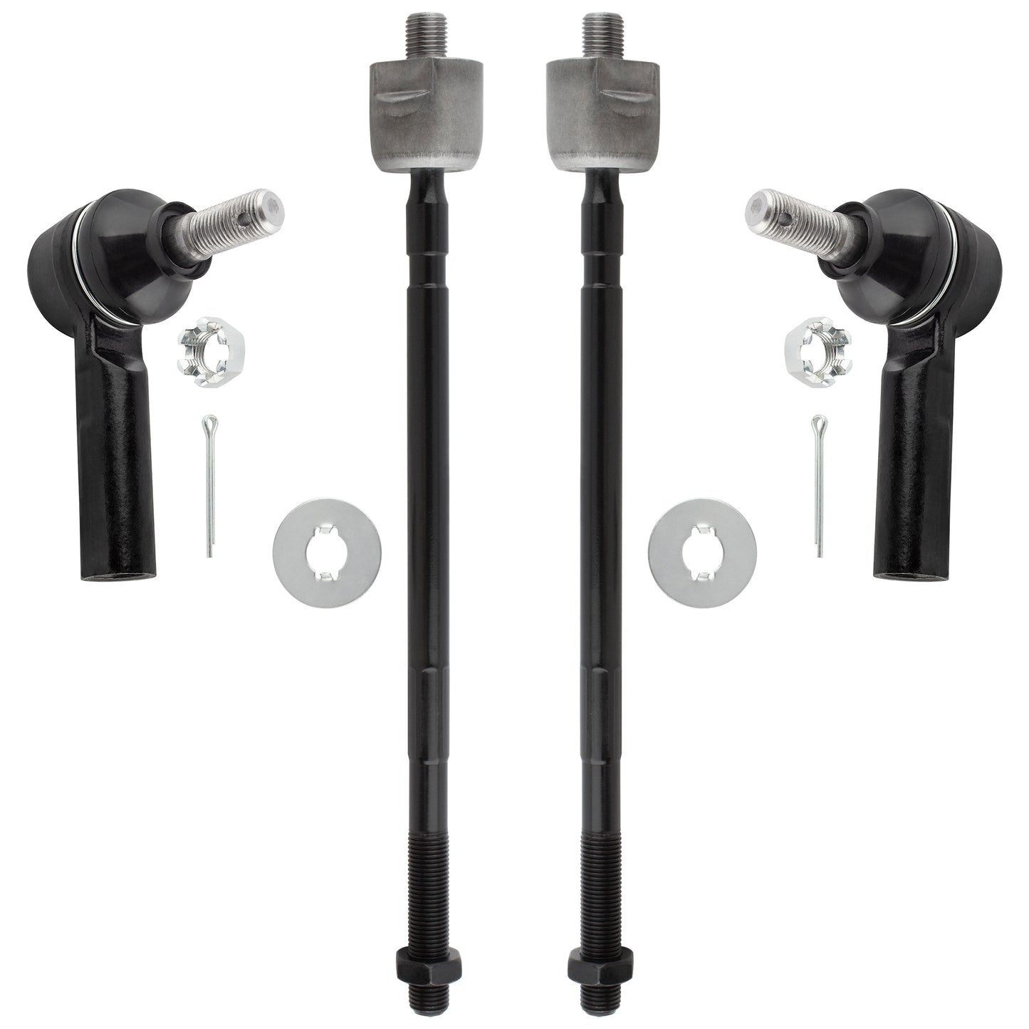 BOXI (Set of 4) Front Inner and Outer Tie Rods kit Fit for Geo Prizm 1989 1990 1991 1992