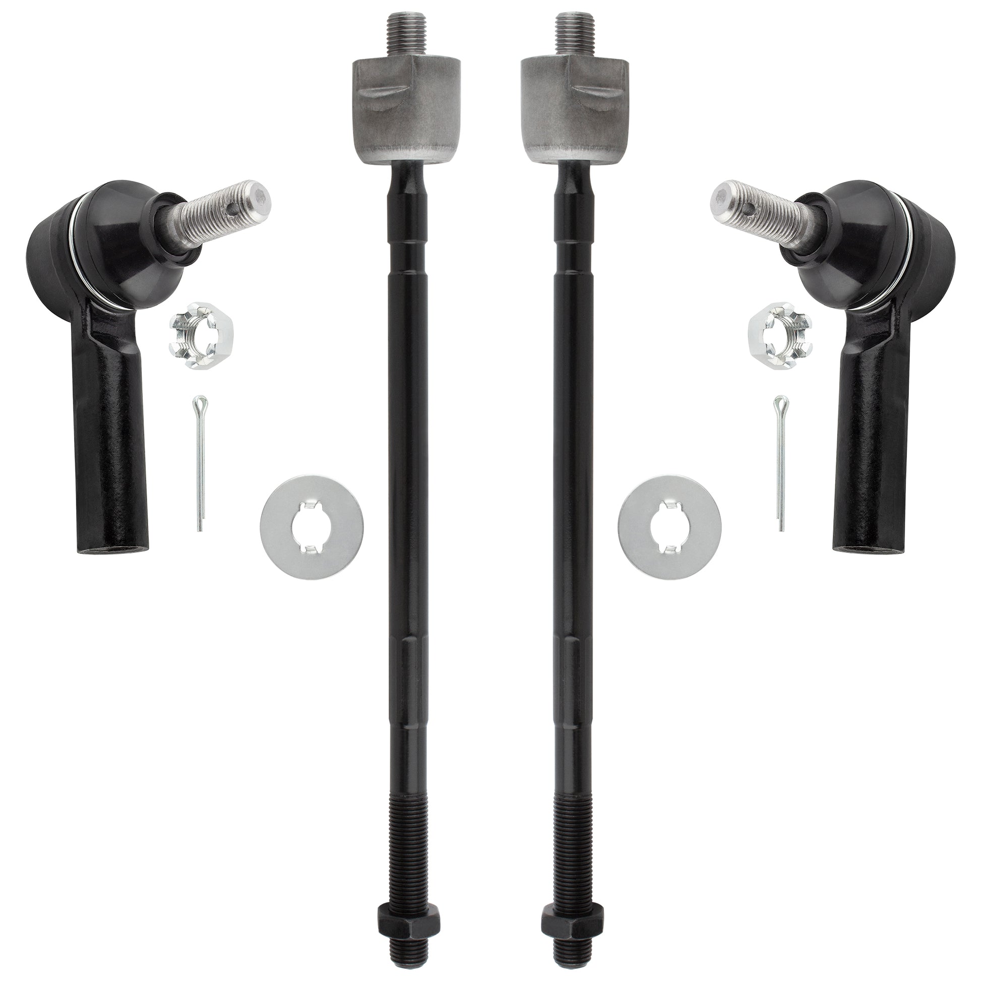 BOXI (Set of 4) Front Inner and Outer Tie Rods kit Fit for Geo Prizm 1989 1990 1991 1992