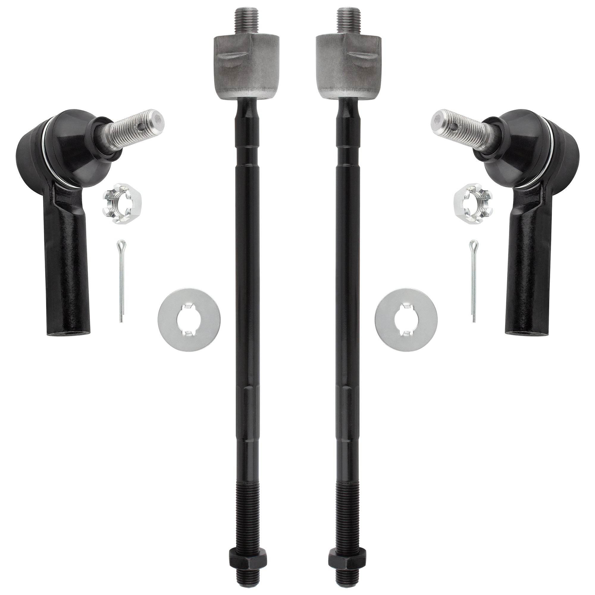 BOXI (Set of 4) Front Inner and Outer Tie Rods kit Fit for Geo Prizm 1989 1990 1991 1992