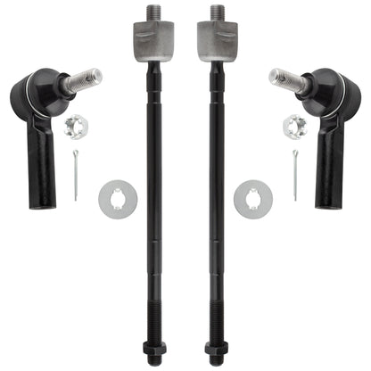 BOXI (Set of 4) Front Inner and Outer Tie Rods kit Fit for Geo Prizm 1989 1990 1991 1992