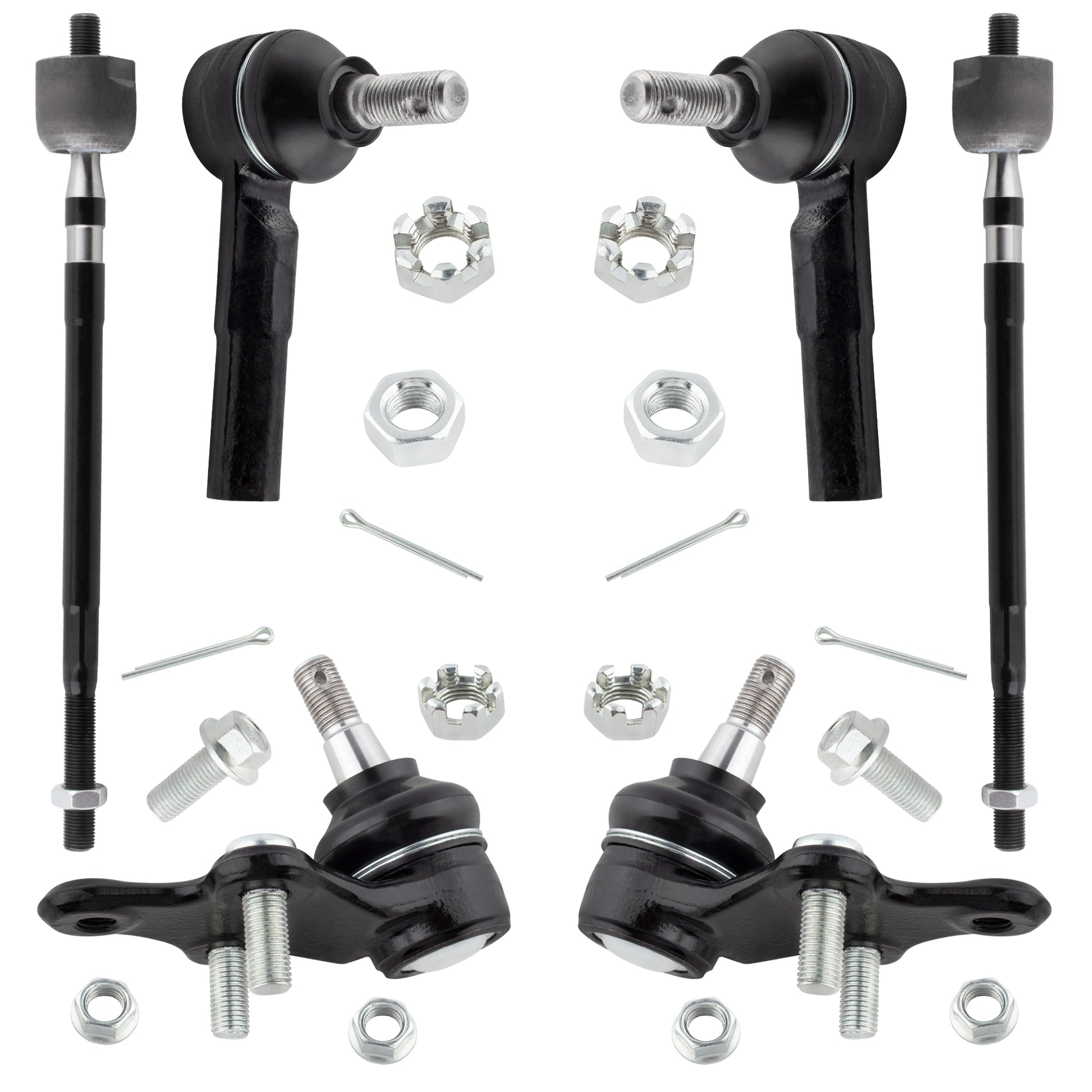 BOXI (Set of 6) Front Lower Ball Joints Inner Outer Tie Rods Kit fit for Toyota Paseo 1992-1998