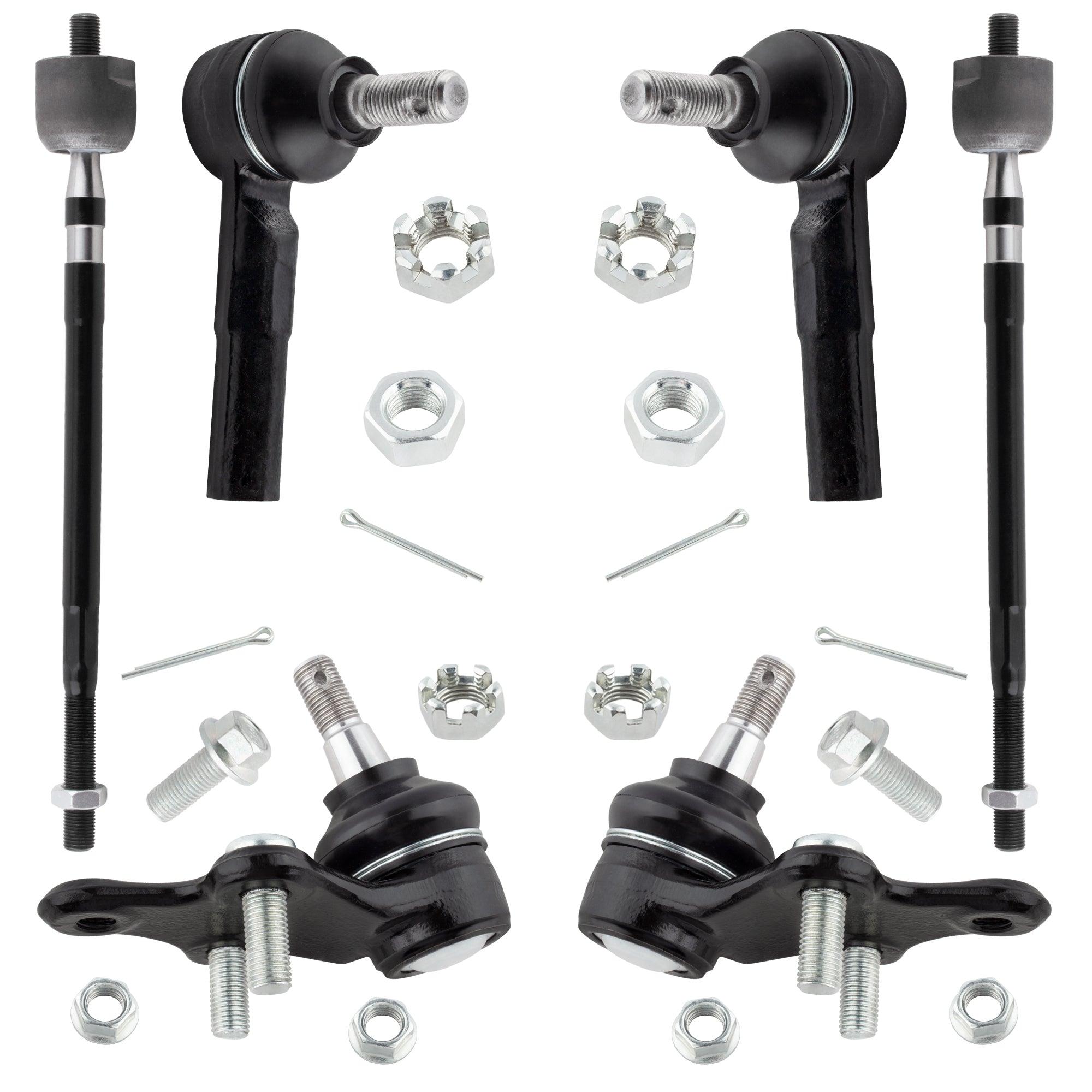 BOXI (Set of 6) Front Lower Ball Joints Inner Outer Tie Rods Kit fit for Toyota Paseo 1992-1998
