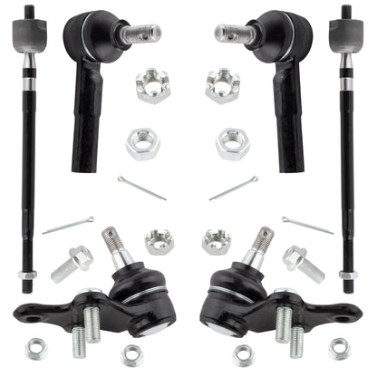 BOXI (Set of 6) Front Lower Ball Joints Inner Outer Tie Rods Kit fit for Toyota Paseo 1992-1998