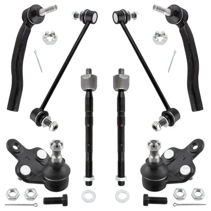 BOXI (Set of 8) Front Lower Ball Joints Sway Bar Links Inner Outer Tie Rods Kit fit for Toyota