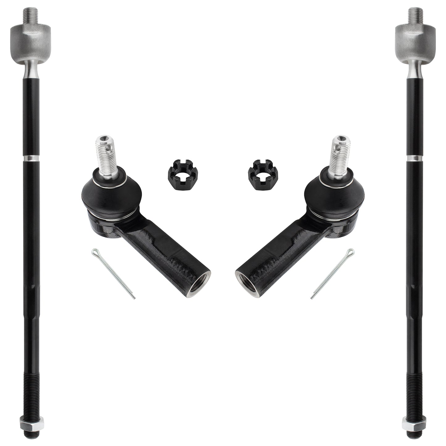 BOXI 4pc Front Inner and Outer Tie Rod End Links Fit for Pontiac Vibe 2003-2008