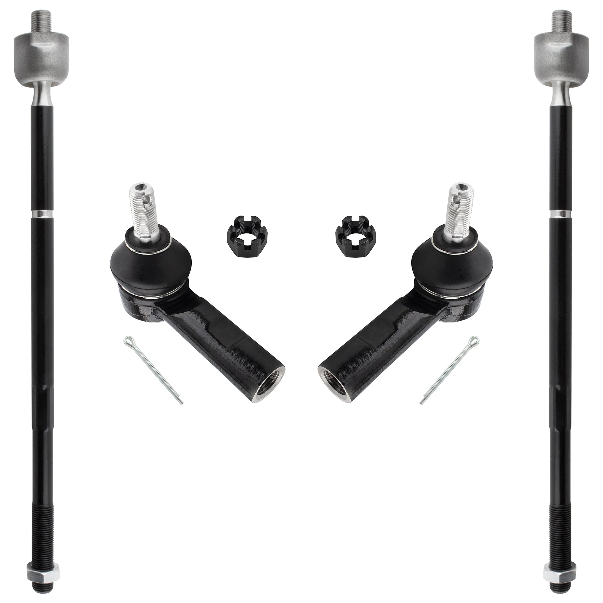 BOXI 4pc Front Inner and Outer Tie Rod End Links Fit for Pontiac Vibe 2003-2008