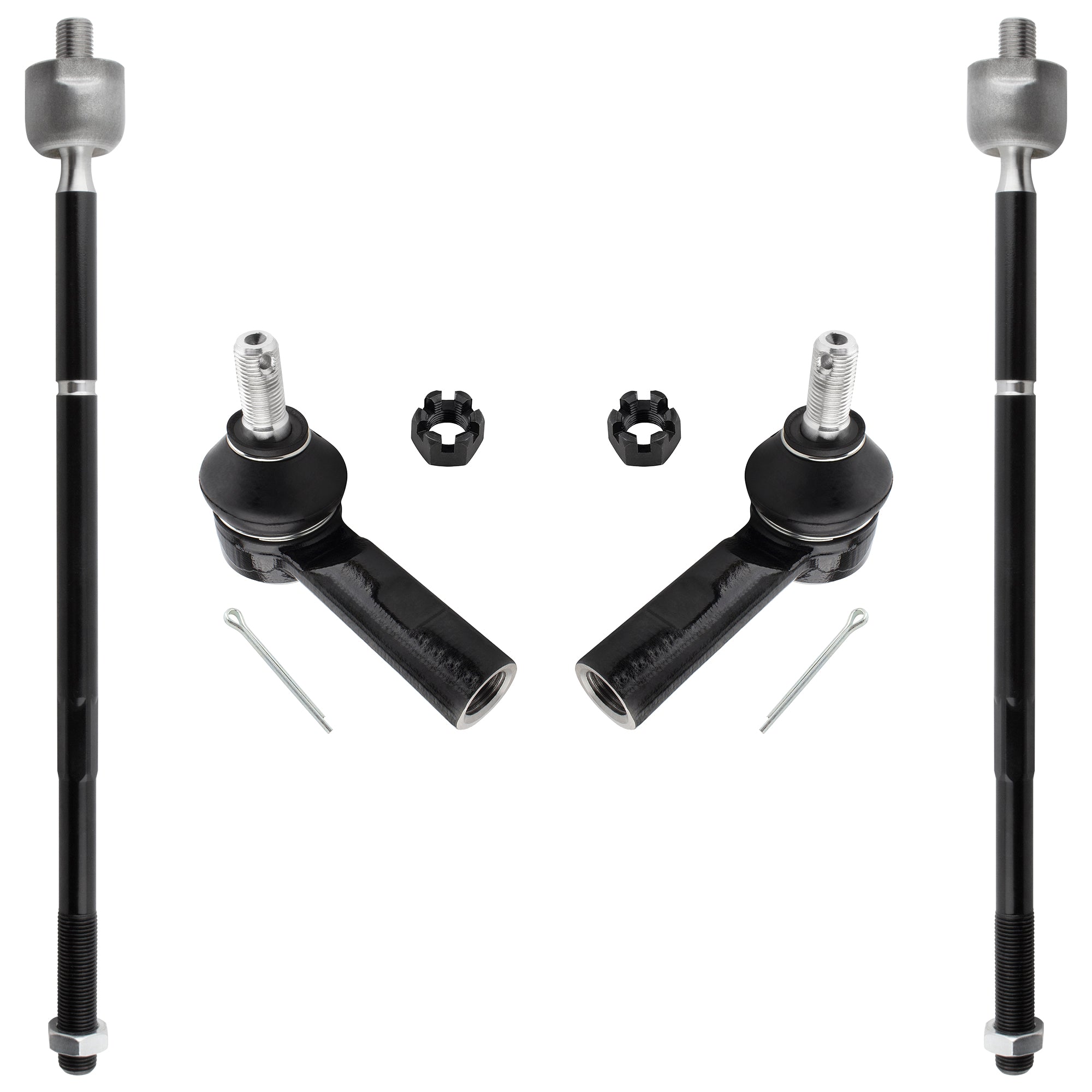 BOXI 4pc Front Inner and Outer Tie Rod End Links Fit for Pontiac Vibe 2003-2008