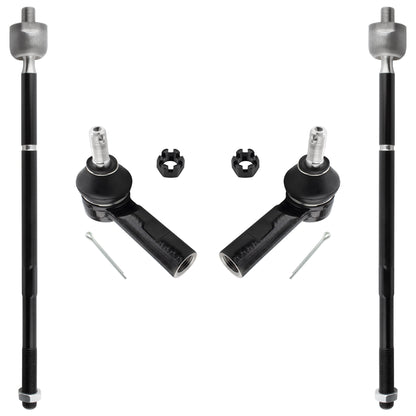 BOXI 4pc Front Inner and Outer Tie Rod End Links Fit for Pontiac Vibe 2003-2008