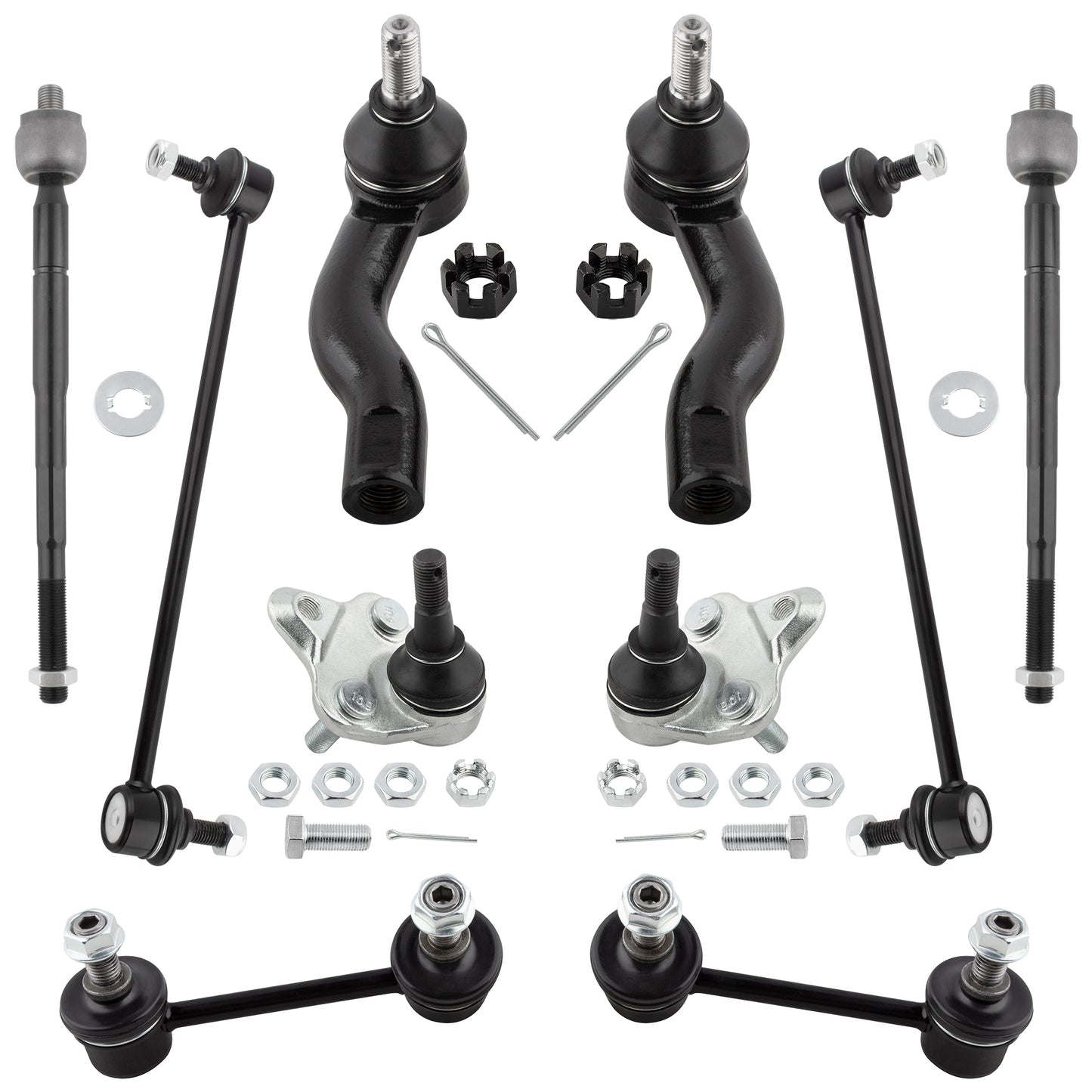 BOXI 10pc Front Rear Sway Bars Inner Outer Tierods Ball Joints Fit for Toyota RAV4 2001-2005