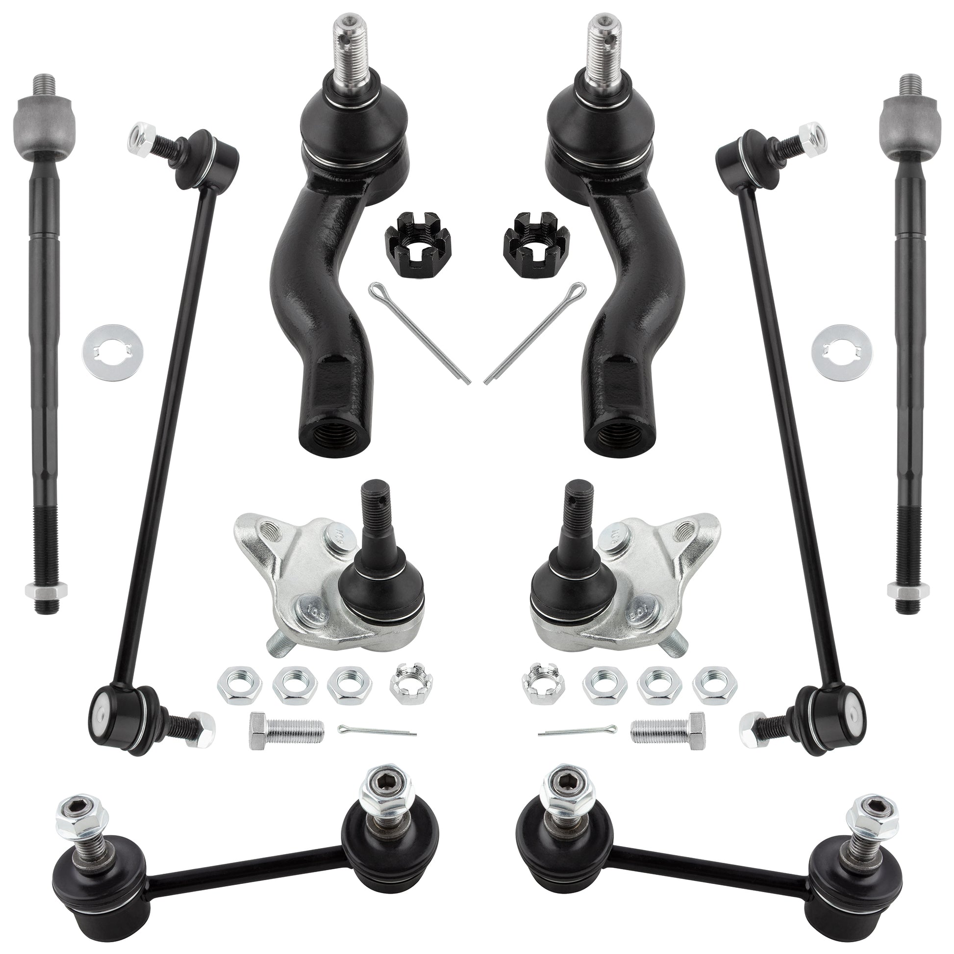 BOXI 10pc Front Rear Sway Bars Inner Outer Tierods Ball Joints Fit for Toyota RAV4 2001-2005