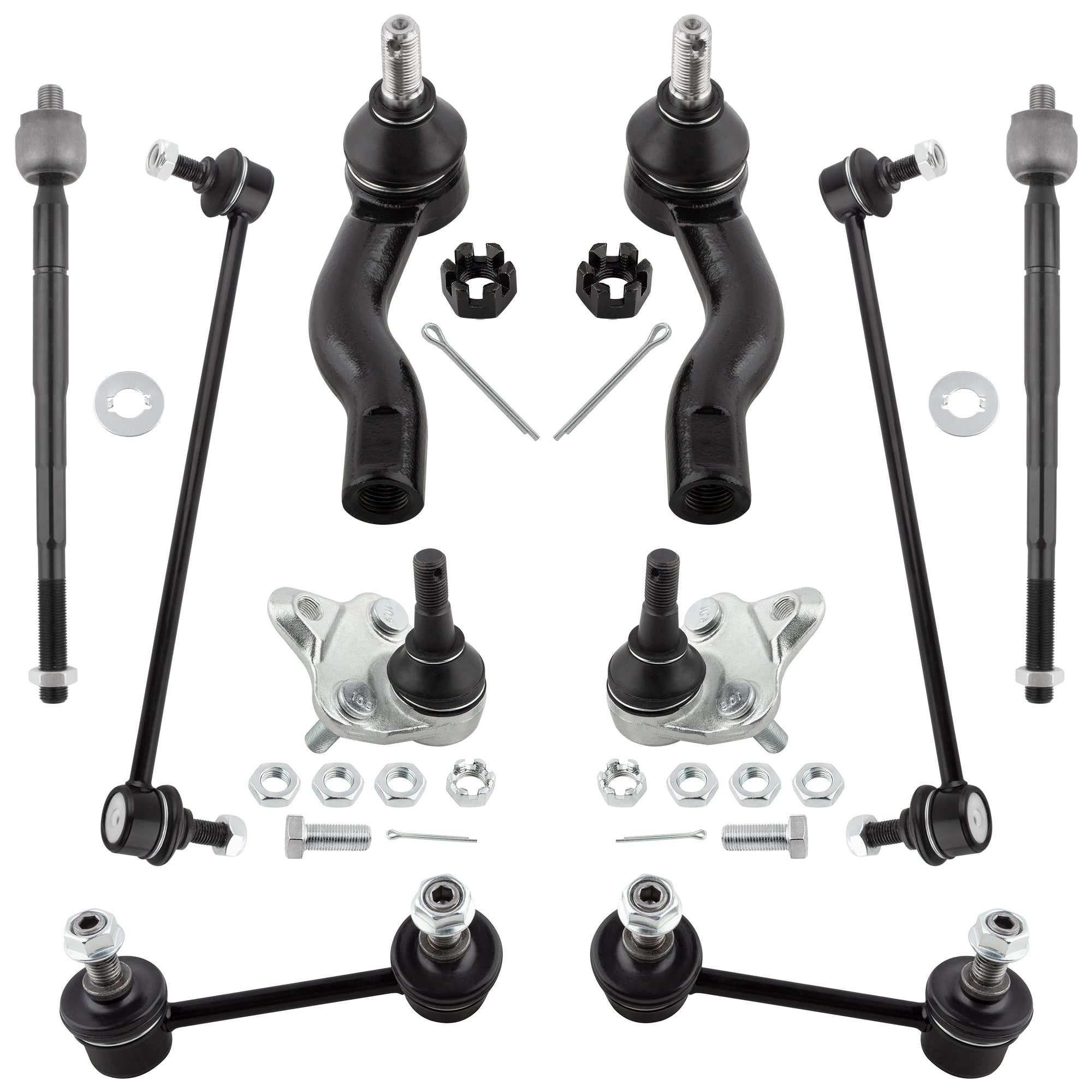 BOXI 10pc Front Rear Sway Bars Inner Outer Tierods Ball Joints Fit for Toyota RAV4 2001-2005
