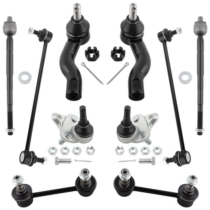 BOXI 10pc Front Rear Sway Bars Inner Outer Tierods Ball Joints Fit for Toyota RAV4 2001-2005