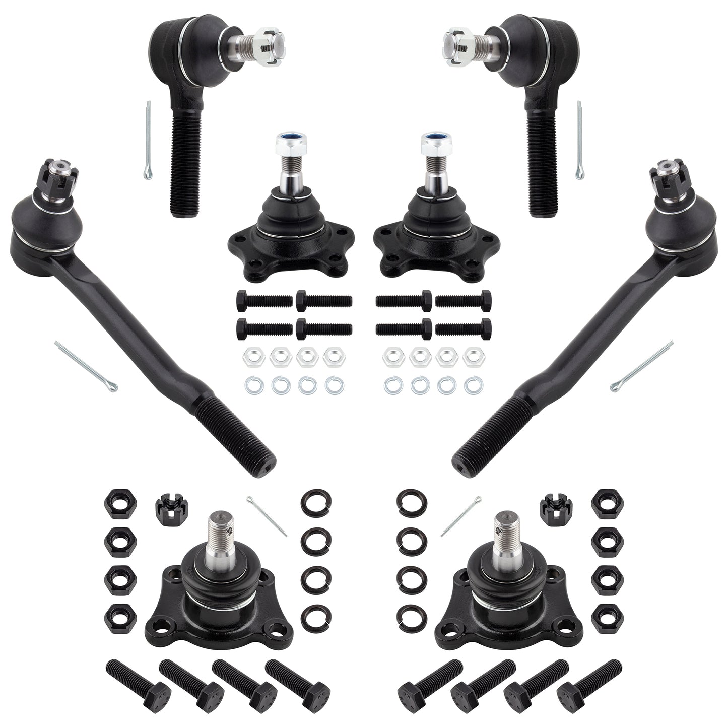BOXI 8pc Front Upper & Lower Ball Joints + Inner & Outer Tie Rods Fit for Toyota 4Runner 1992-1995
