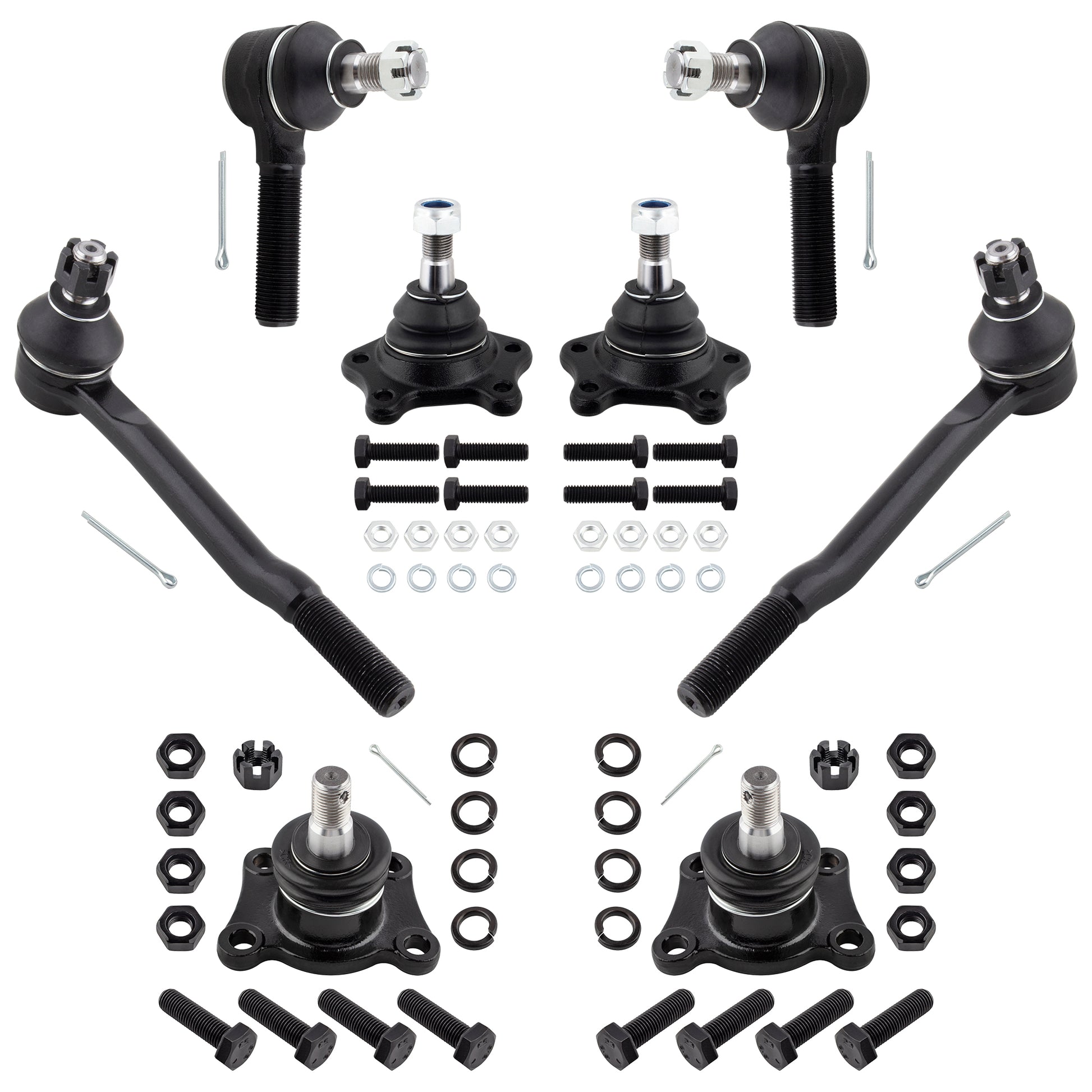 BOXI 8pc Front Upper & Lower Ball Joints + Inner & Outer Tie Rods Fit for Toyota 4Runner 1992-1995