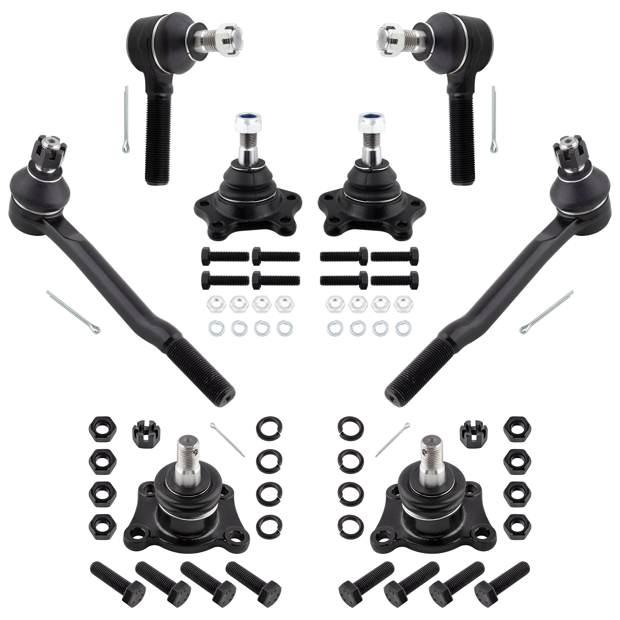 BOXI 8pc Front Upper & Lower Ball Joints + Inner & Outer Tie Rods Fit for Toyota 4Runner 1992-1995