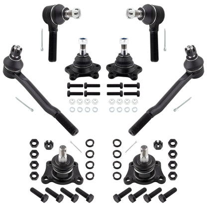 BOXI 8pc Front Upper & Lower Ball Joints + Inner & Outer Tie Rods Fit for Toyota 4Runner 1992-1995