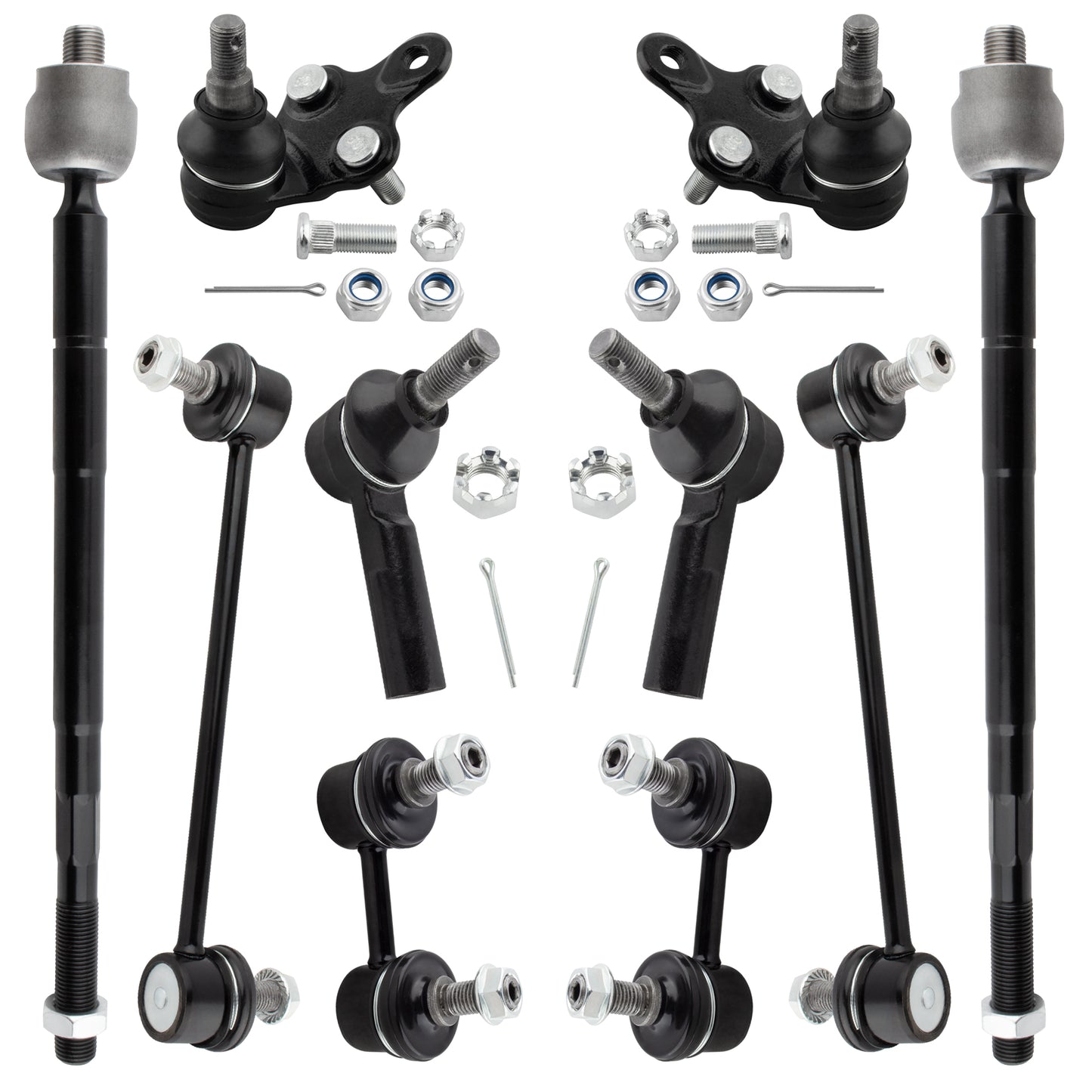 BOXI 10pc Front Rear Sway Bars Lower Ball Joints Tie Rods Fit Driver and Passenger Side for Lexus