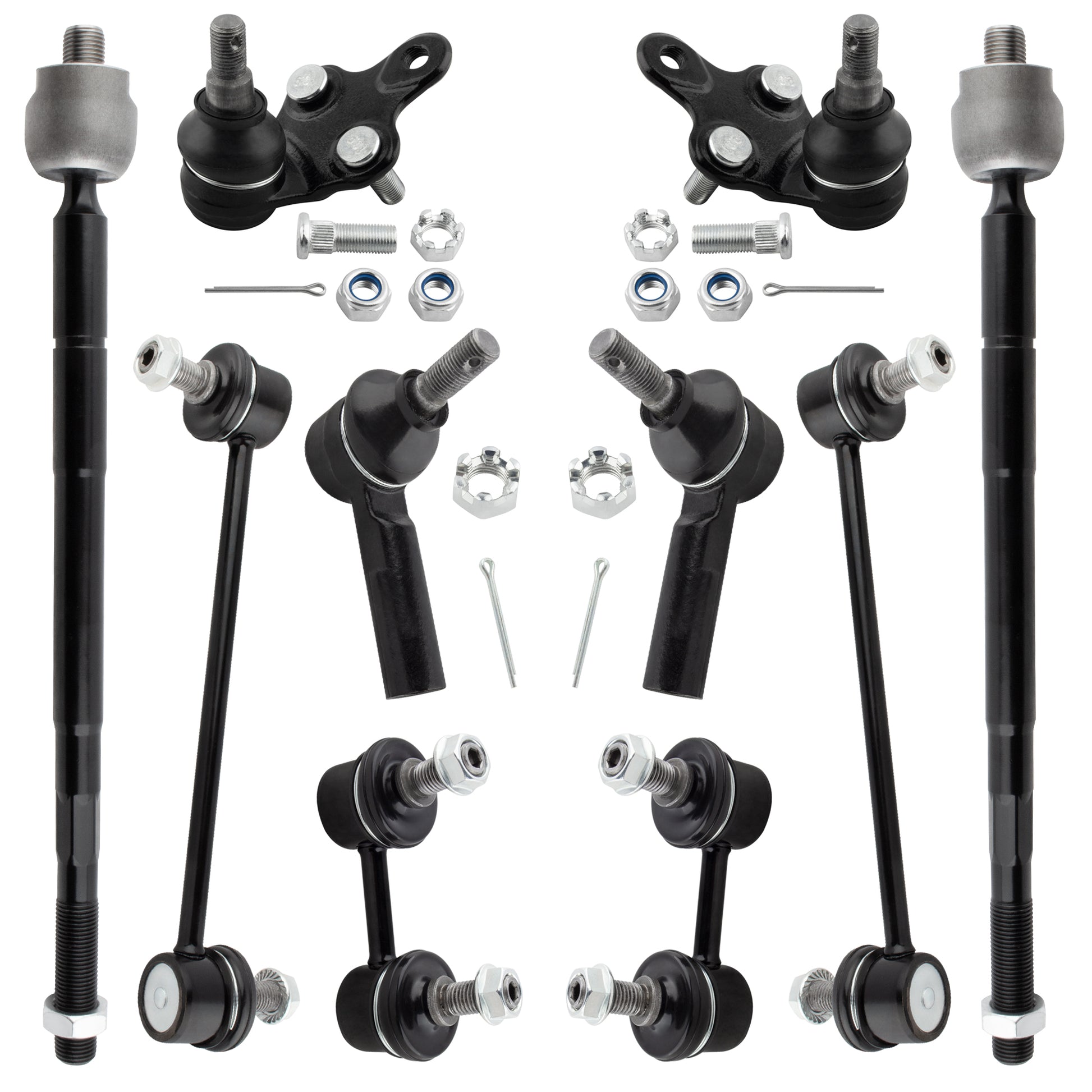 BOXI 10pc Front Rear Sway Bars Lower Ball Joints Tie Rods Fit Driver and Passenger Side for Lexus