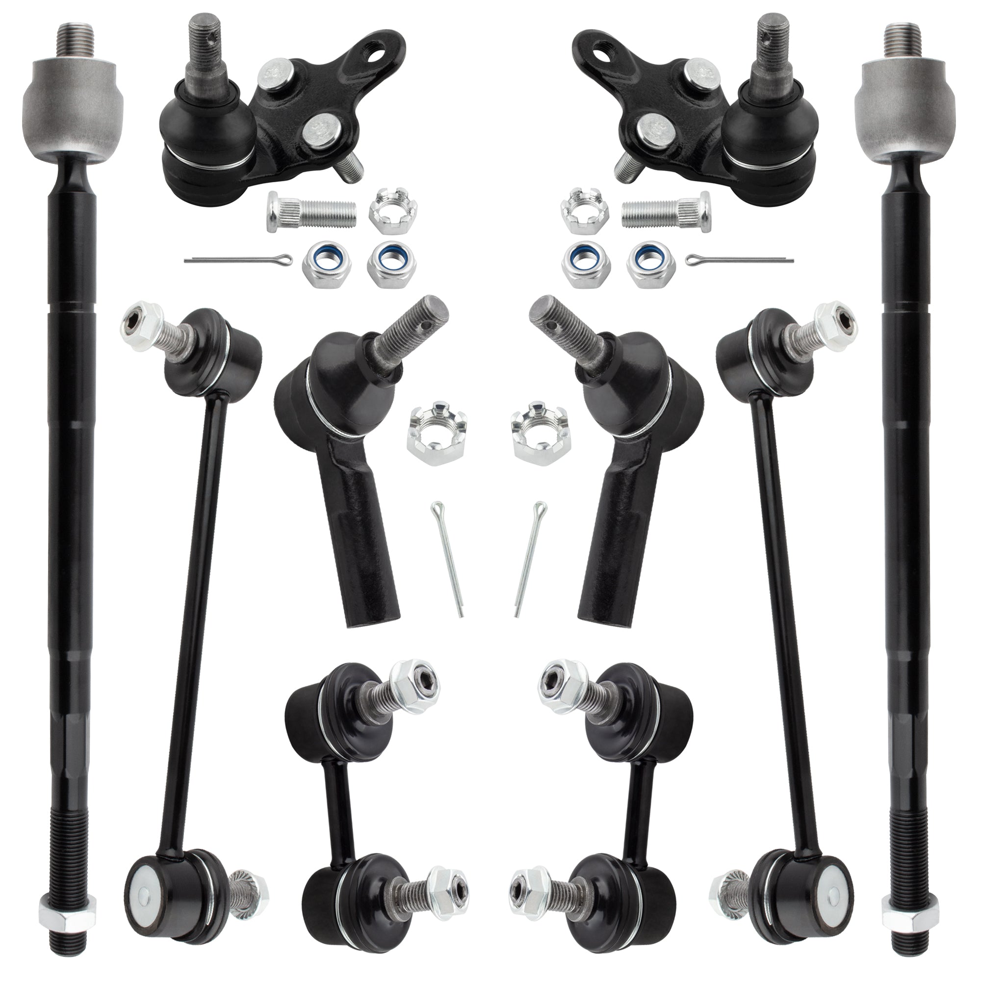 BOXI 10pc Front Rear Sway Bars Lower Ball Joints Tie Rods Fit Driver and Passenger Side for Lexus