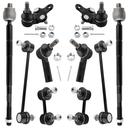 BOXI 10pc Front Rear Sway Bars Lower Ball Joints Tie Rods Fit Driver and Passenger Side for Lexus