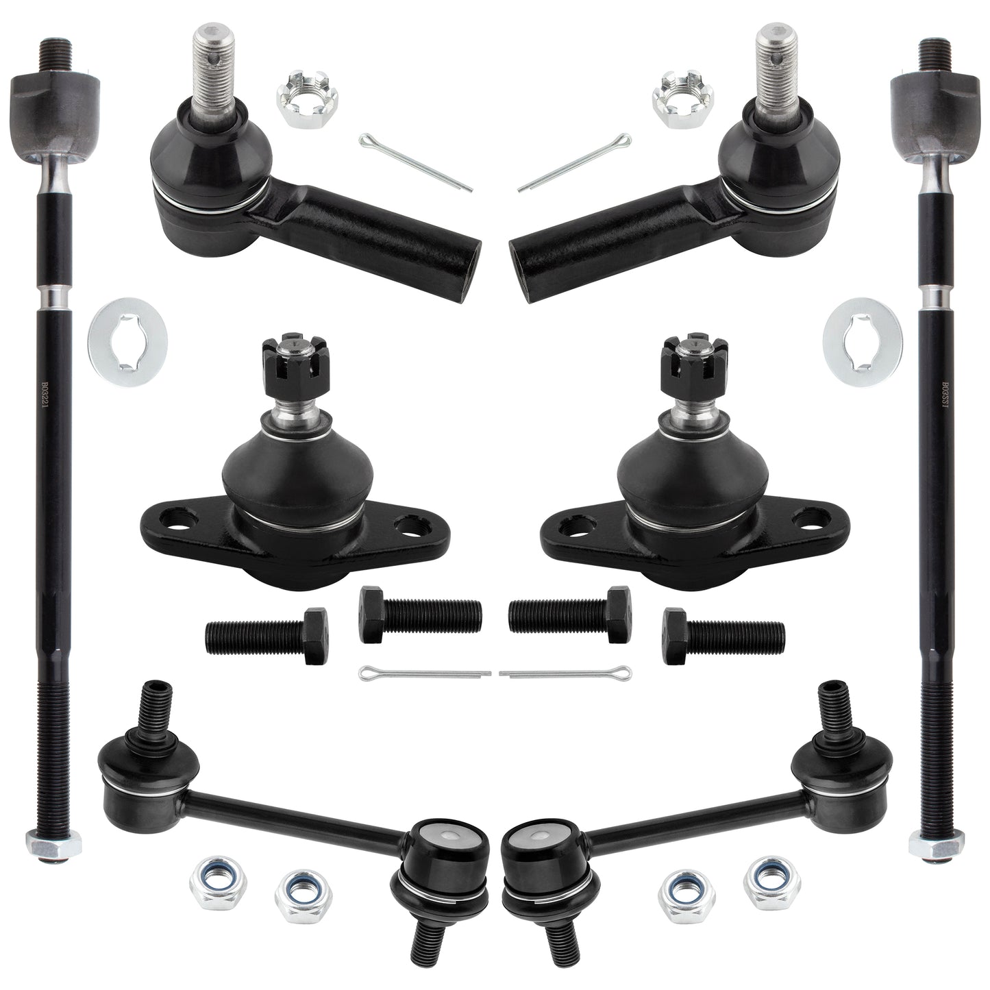 BOXI 8pc Front Tie Rods Rear Sway Bars Kit Fits for Lexus ES250 1990-1991
