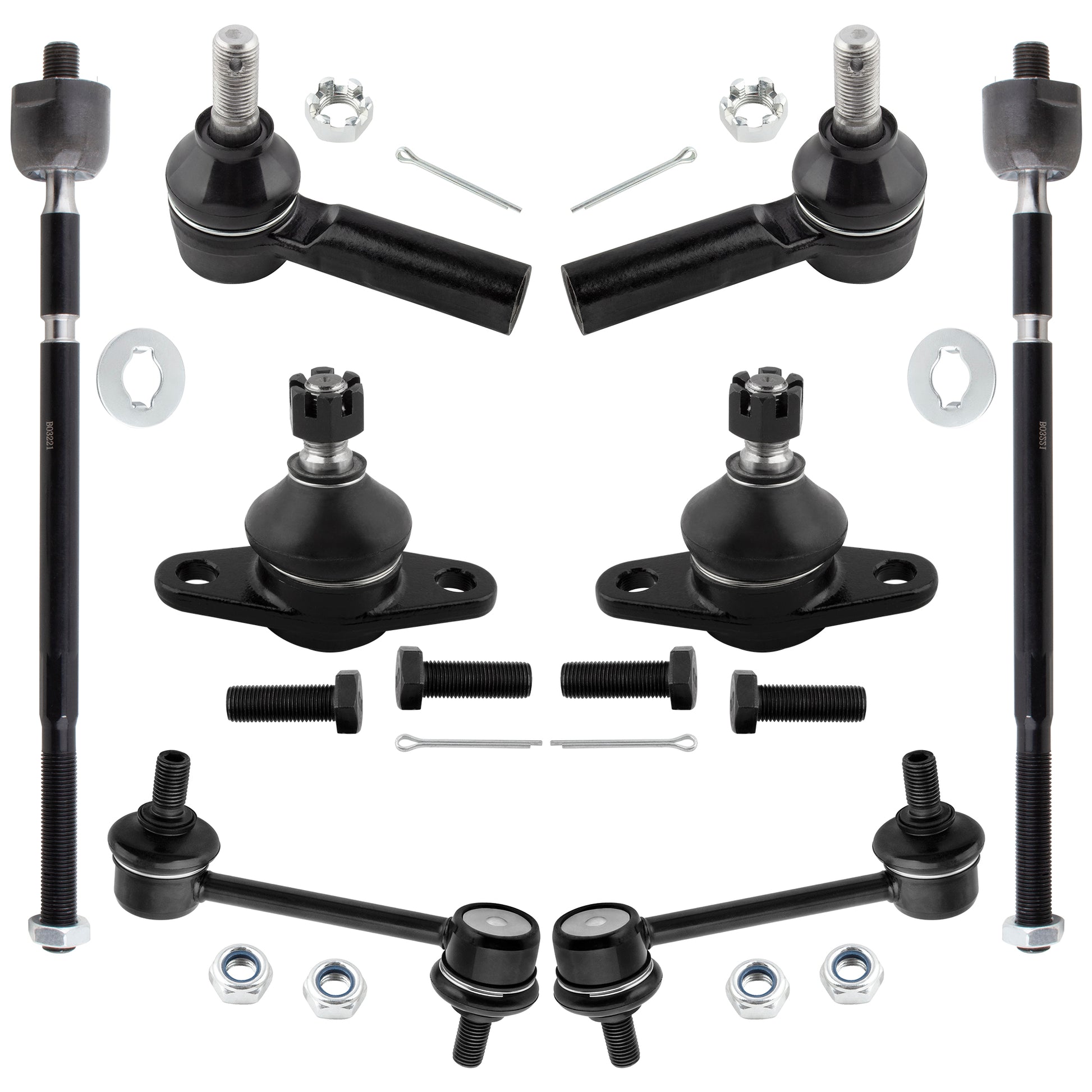 BOXI 8pc Front Tie Rods Rear Sway Bars Kit Fits for Lexus ES250 1990-1991