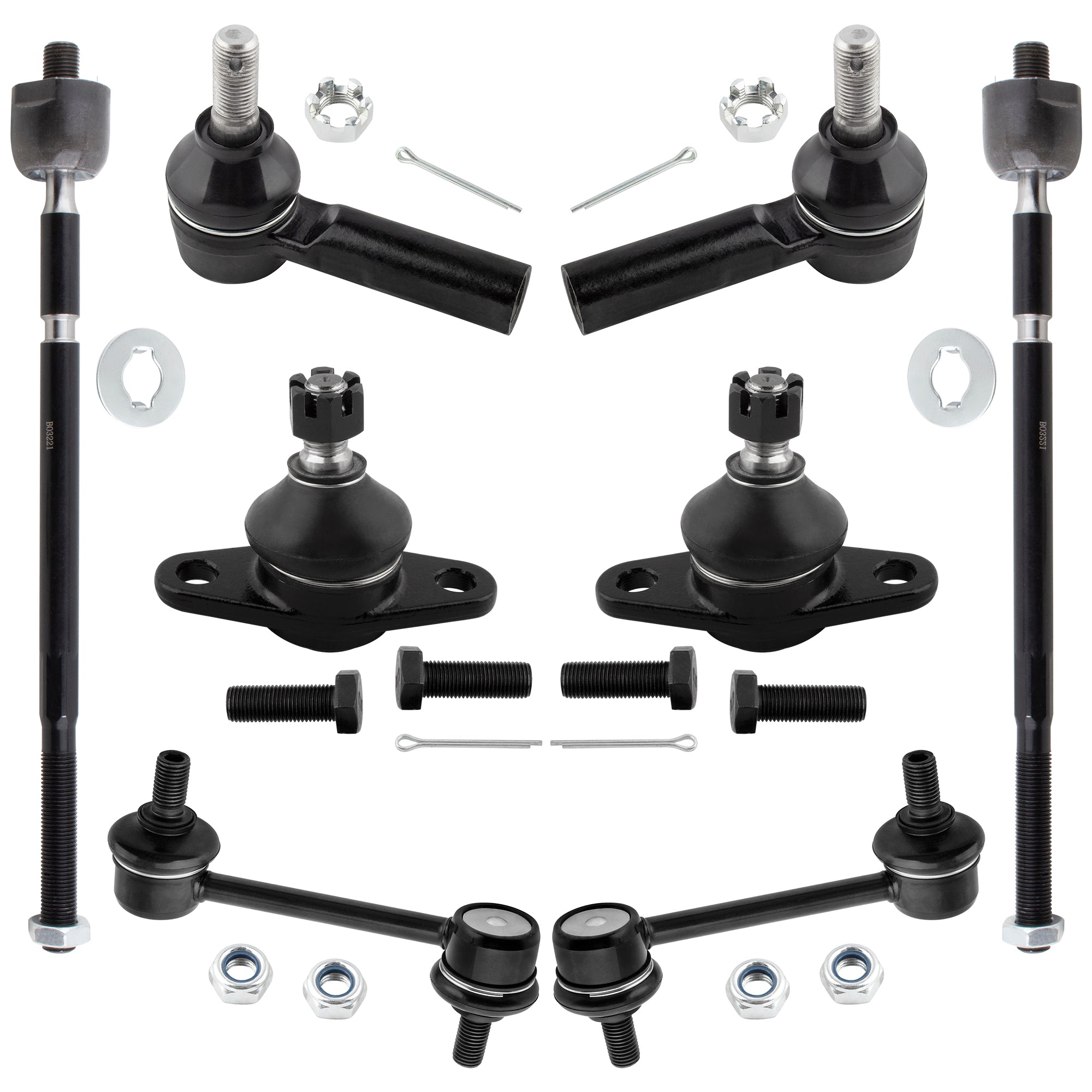 BOXI 8pc Front Tie Rods Rear Sway Bars Kit Fits for Lexus ES250 1990-1991