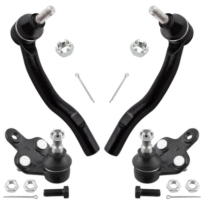 BOXI 4pc Front Lower Ball Joints + Outer Tie Rods Kit Fit for Lexus ES330 2004-2006