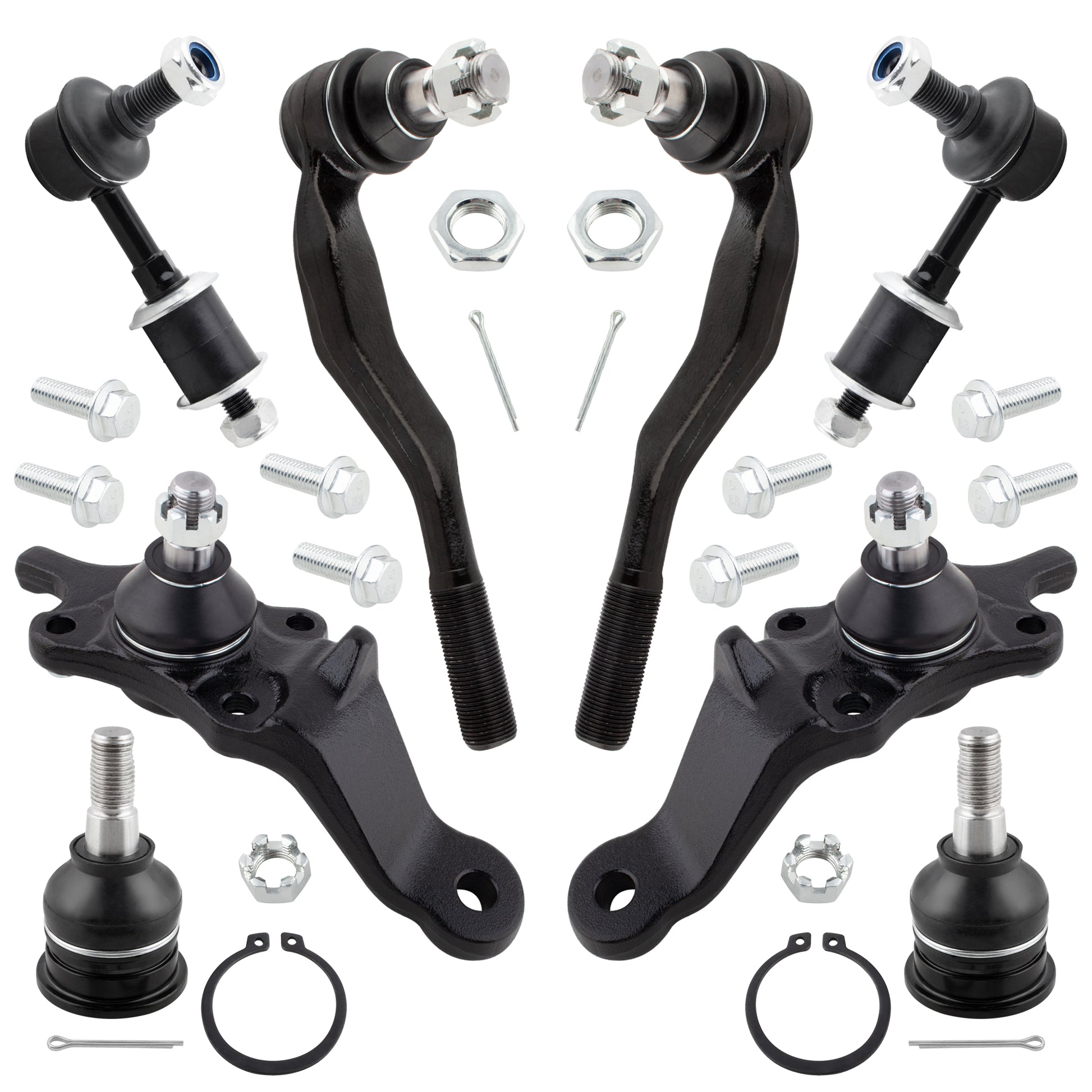 BOXI 8pc Front Upper Lower Ball Joints Outer Tie Rods Sway Bars Fit for Toyota Tacoma 1995-1997 4WD