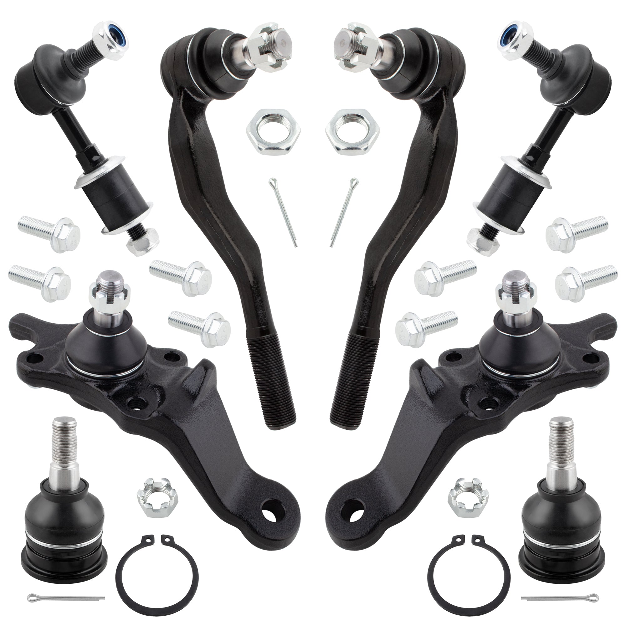 BOXI 8pc Front Upper Lower Ball Joints Outer Tie Rods Sway Bars Fit for Toyota Tacoma 1995-1997 4WD