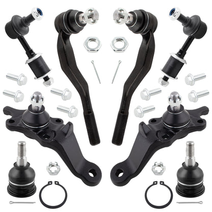 BOXI 8pc Front Upper Lower Ball Joints Outer Tie Rods Sway Bars Fit for Toyota Tacoma 1995-1997 4WD