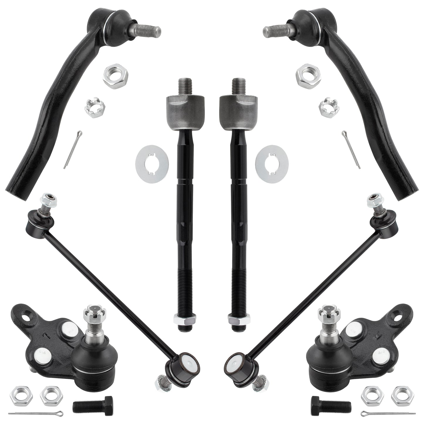 BOXI 8pc Front Lower Ball Joints Sway Bars Tierods Fit for Toyota Highlander 2001 2002 2003