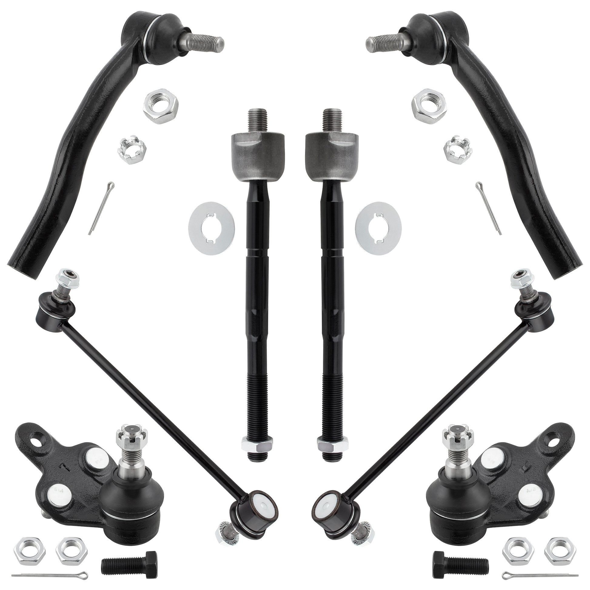 BOXI 8pc Front Lower Ball Joints Sway Bars Tierods Fit for Toyota Highlander 2001 2002 2003