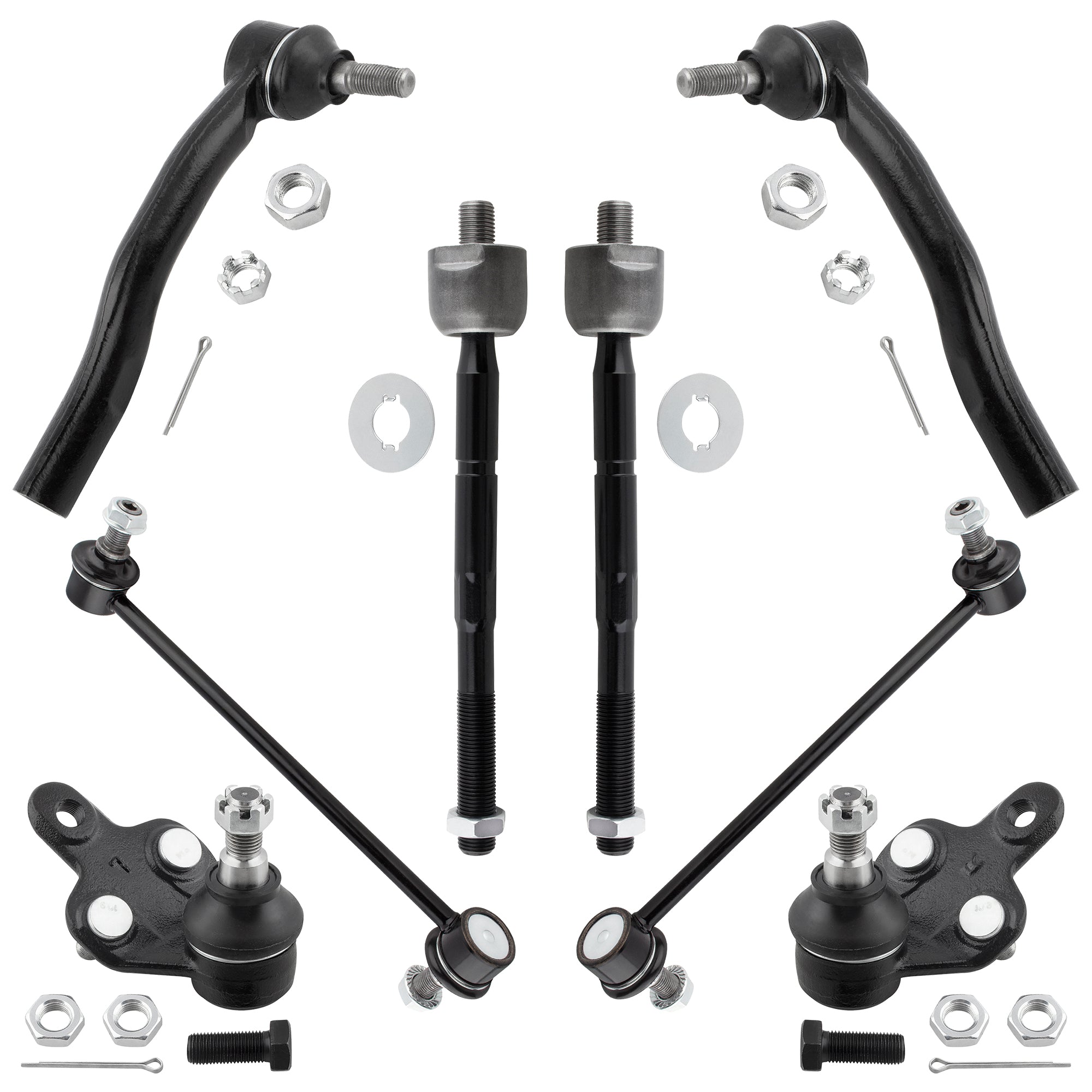 BOXI 8pc Front Lower Ball Joints Sway Bars Tierods Fit for Toyota Highlander 2001 2002 2003