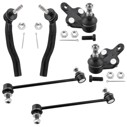 BOXI 6pc Front Lower Ball Joints + Sway Bar Links + Outer Tie Rods Kit Fits for Toyota Sienna