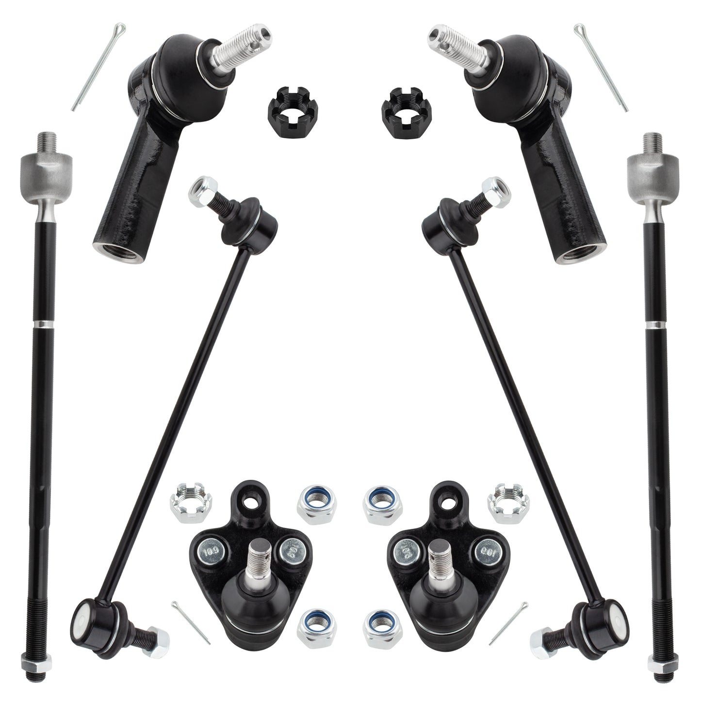 BOXI 8pc Front Ball Joints Sway Bars Tie Rods Fit for Pontiac Vibe 2003-2008 FWD