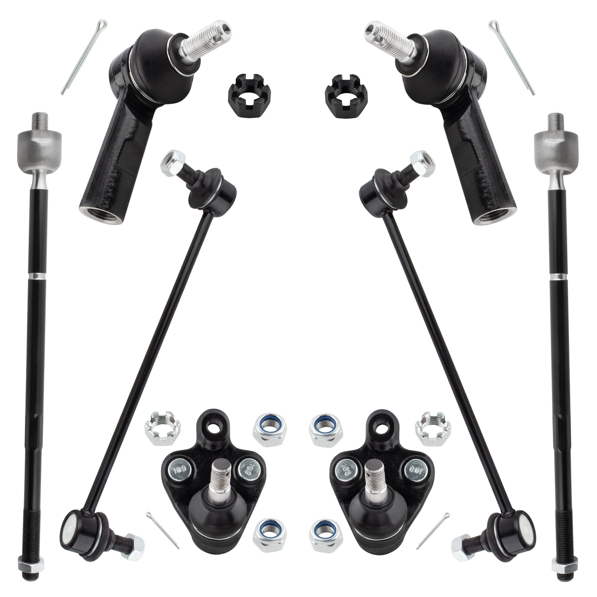 BOXI 8pc Front Ball Joints Sway Bars Tie Rods Fit for Pontiac Vibe 2003-2008 FWD