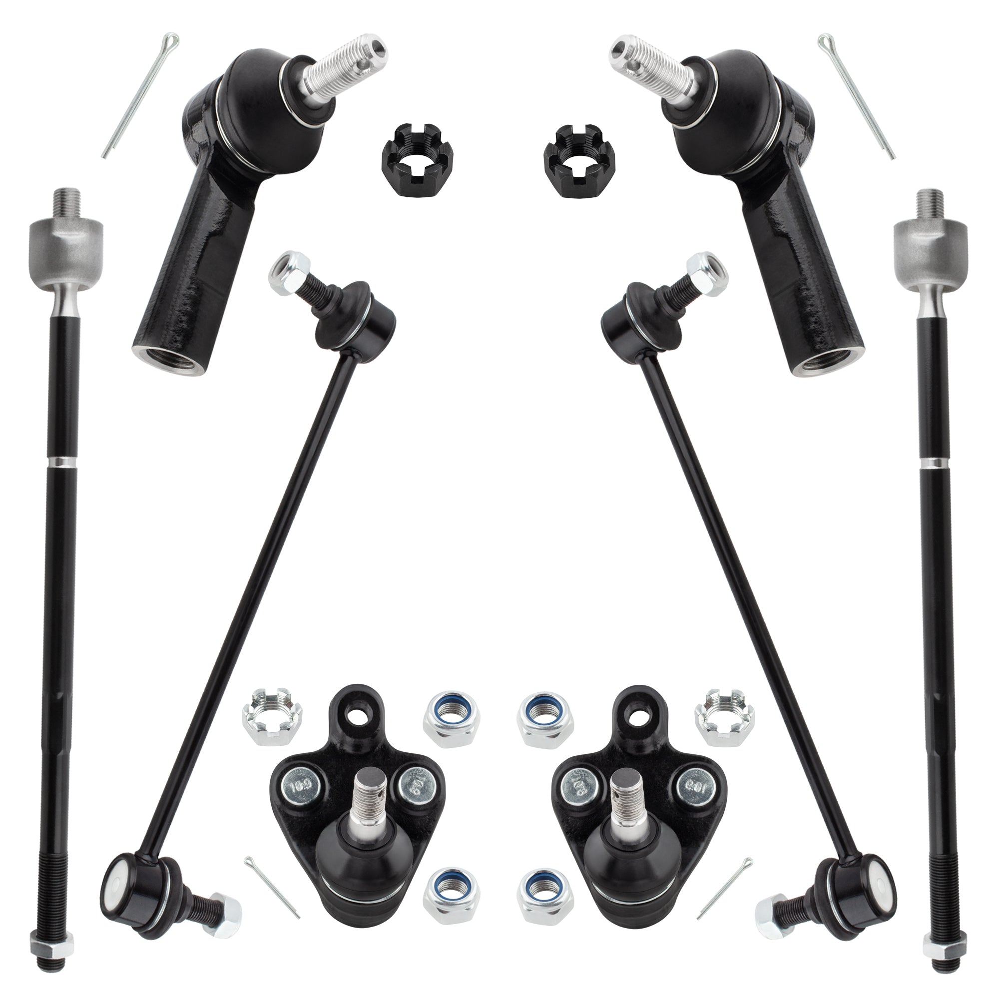 BOXI 8pc Front Ball Joints Sway Bars Tie Rods Fit for Pontiac Vibe 2003-2008 FWD