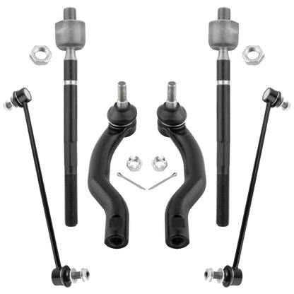BOXI 6pc Front Sway Bars + Inner Outer Tie Rods Fits for Toyota RAV4 2006-2018