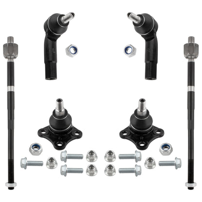 BOXI (Set of 6) Front Lower Ball Joints + Inner Outer Tie Rods Fit for Volkswagen Beetle 1998-2010