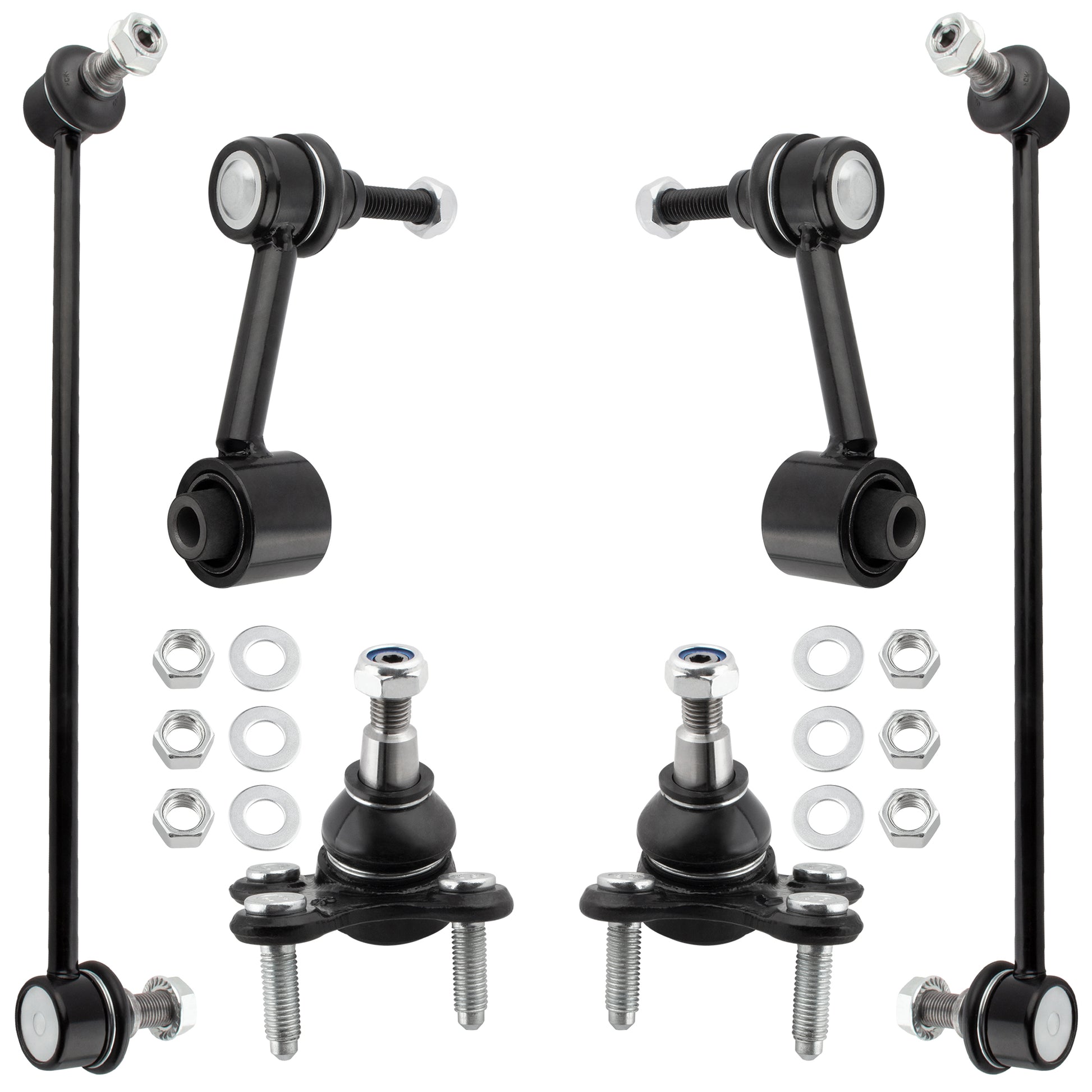 BOXI (Set of 6) Front Lower Ball Joints + Sway Bar End Links fit for Audi A3 Quattro 2013 AWD