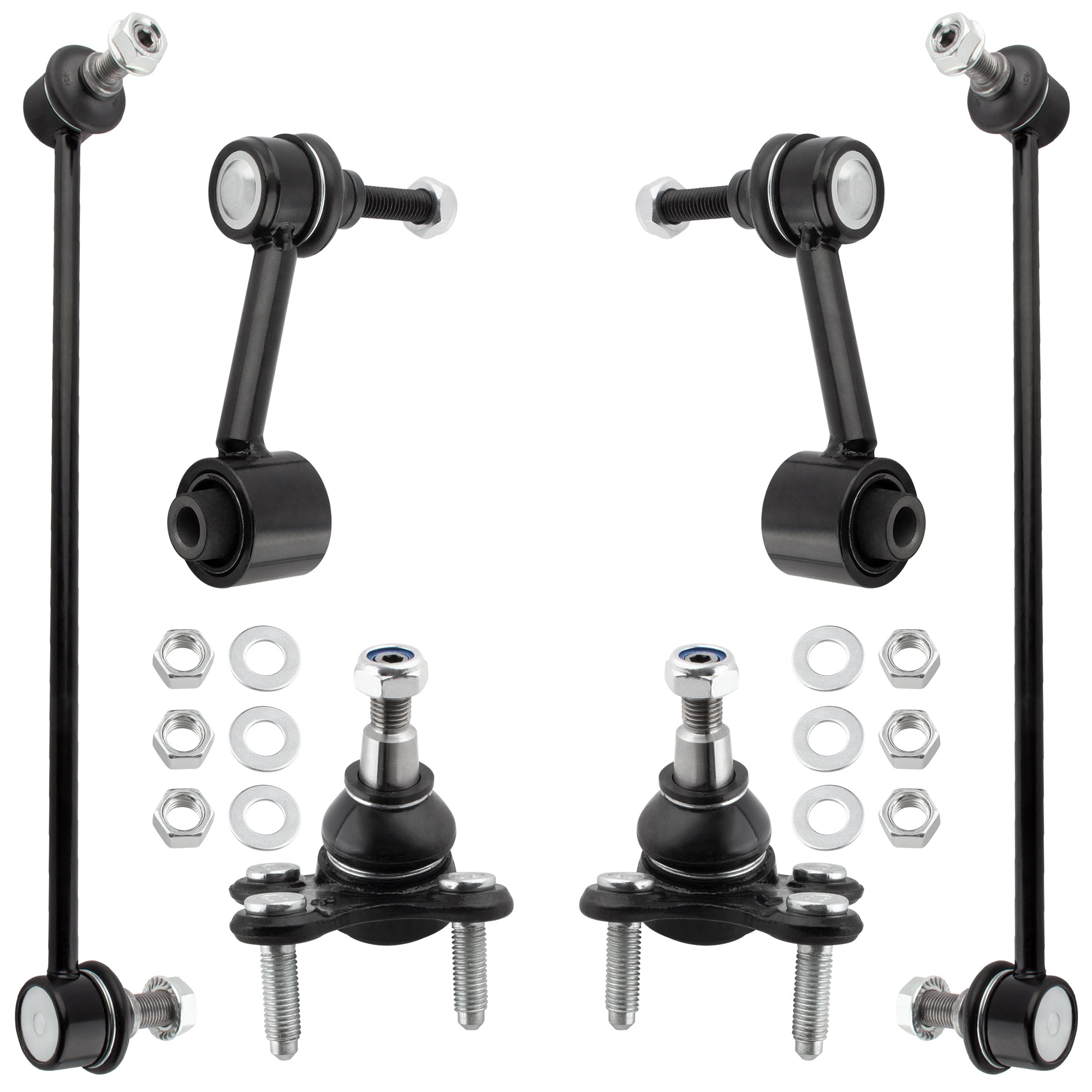 BOXI (Set of 6) Front Lower Ball Joints + Sway Bar End Links fit for Audi A3 Quattro 2013 AWD
