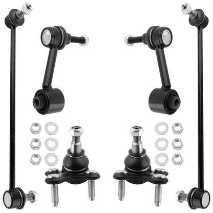 BOXI (Set of 6) Front Lower Ball Joints + Sway Bar End Links fit for Audi A3 Quattro 2013 AWD