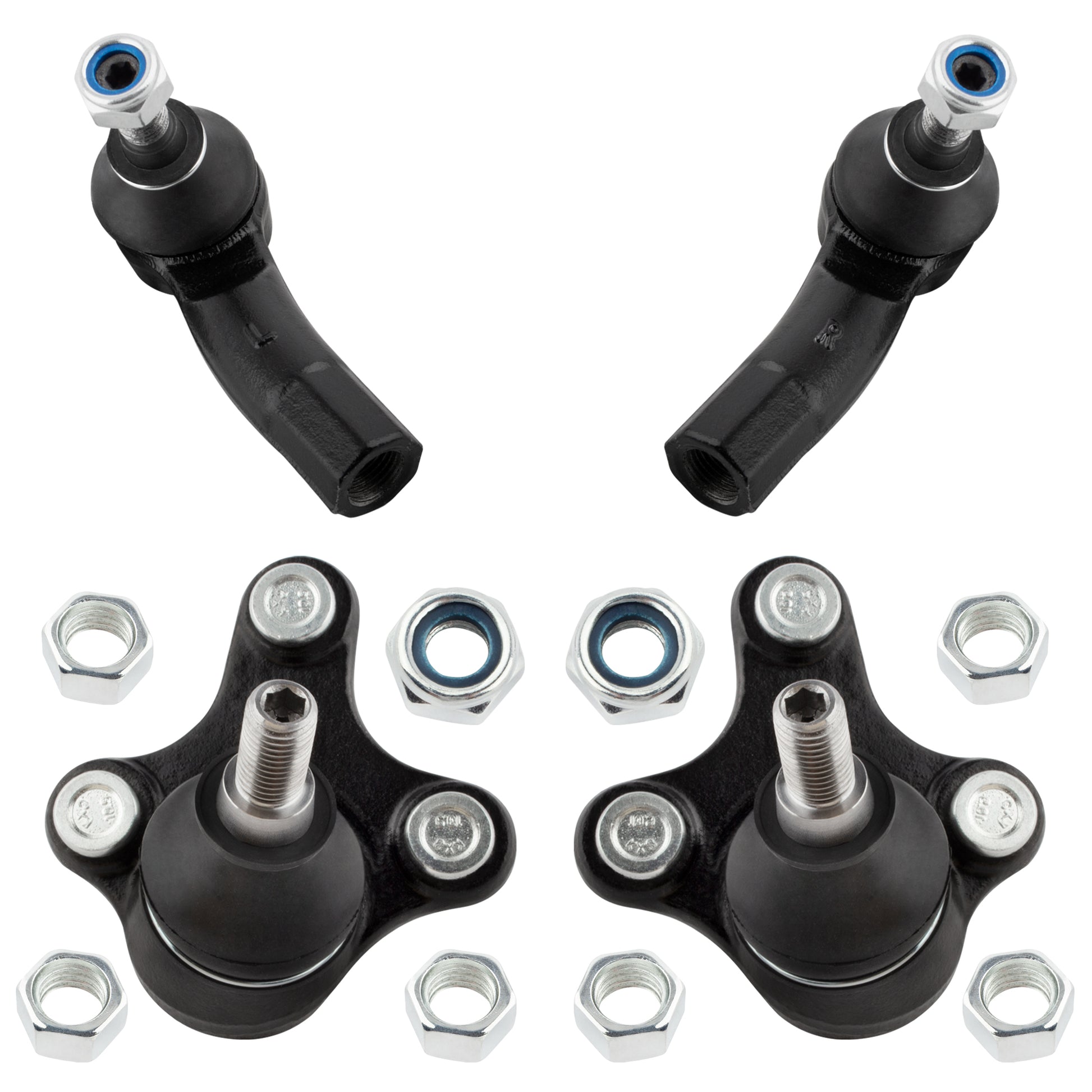 BOXI (Set of 4) Front Lower Ball Joints Outer Tie Rod Ends fit for Audi A3 2006-2013