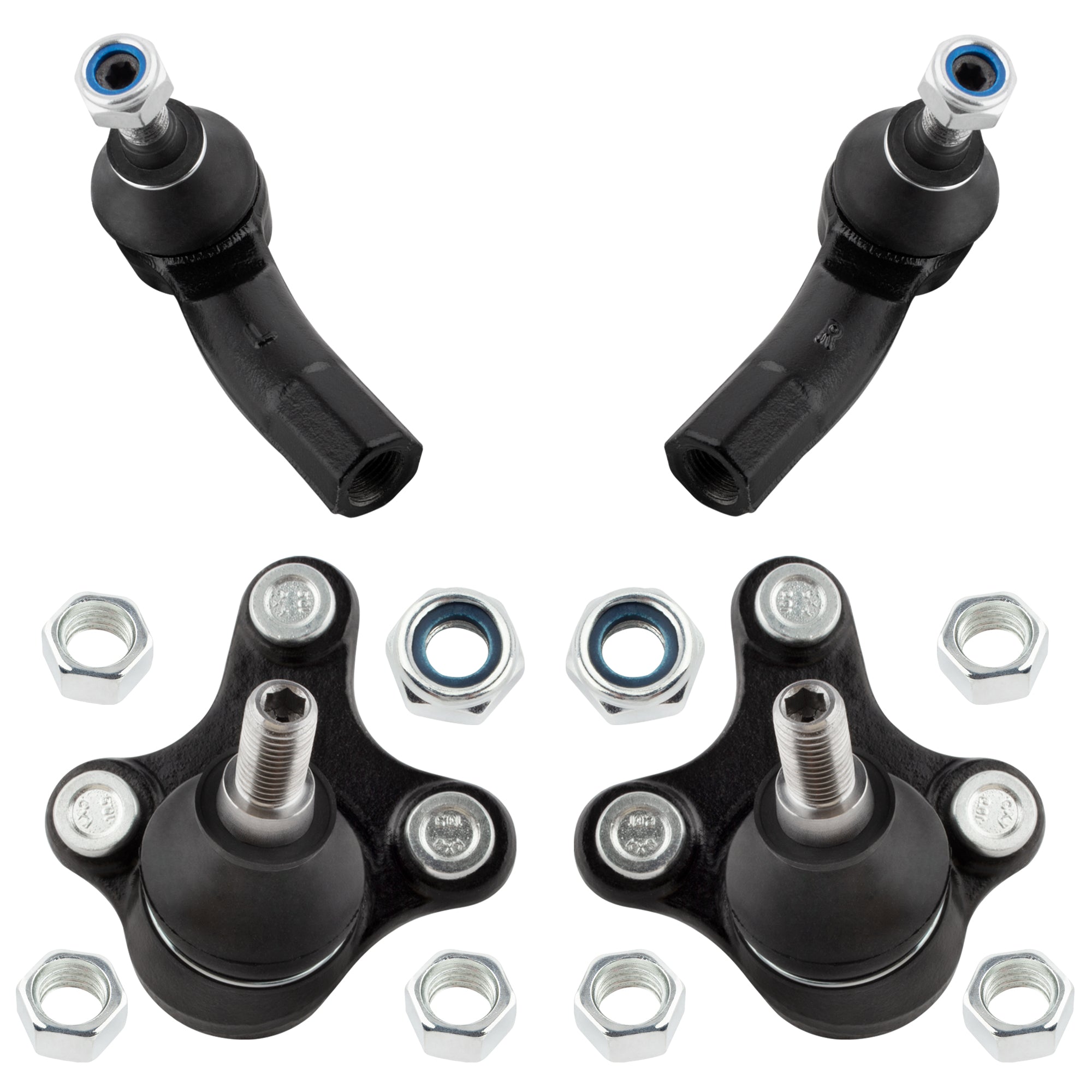 BOXI (Set of 4) Front Lower Ball Joints Outer Tie Rod Ends fit for Audi A3 2006-2013